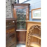 Glazed Victorian corner unit with cupboard under