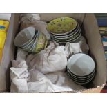 Box containing Oriental export crockery