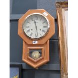 Contemporary oak cased wall clock