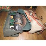 2 Bags containing a large quantity of fishing reels and tackle