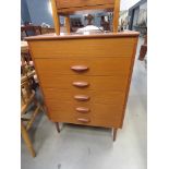 Teak 5 drawer dressing chest