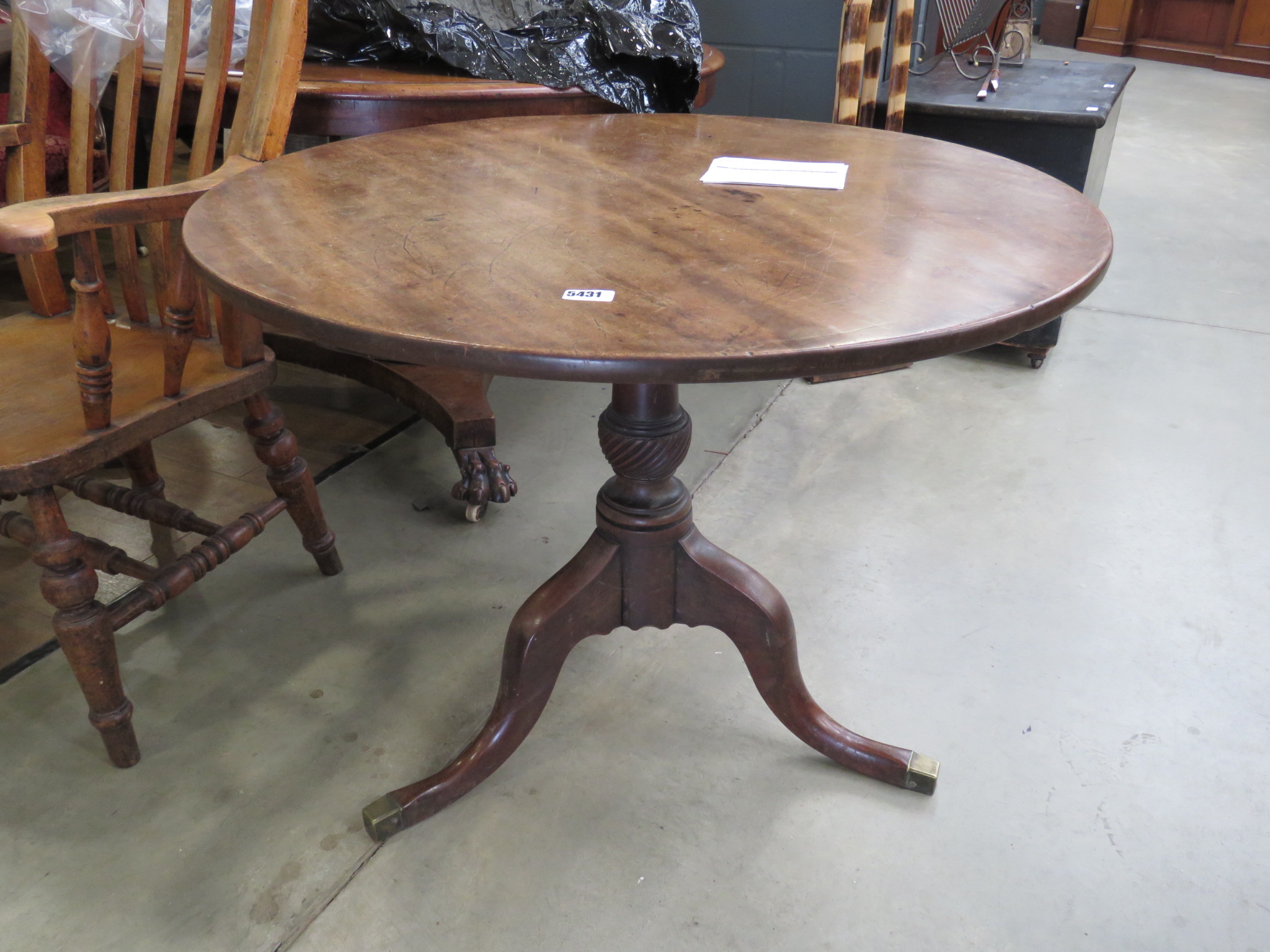 Circular Victorian mahogany tripod table