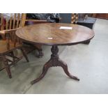 Circular Victorian mahogany tripod table
