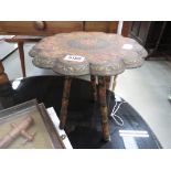 Flower shaped painted and lacquered tripod side table