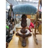 19th Century rosewood adjustable piano stool