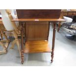 2 tier occasional table on turned tapering legs