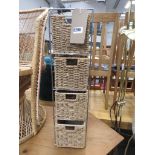 Metal bathroom stand with 4 seagrass baskets