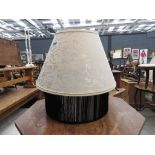 2 cream and black lamp shades