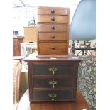 2 mahogany collectors cabinets