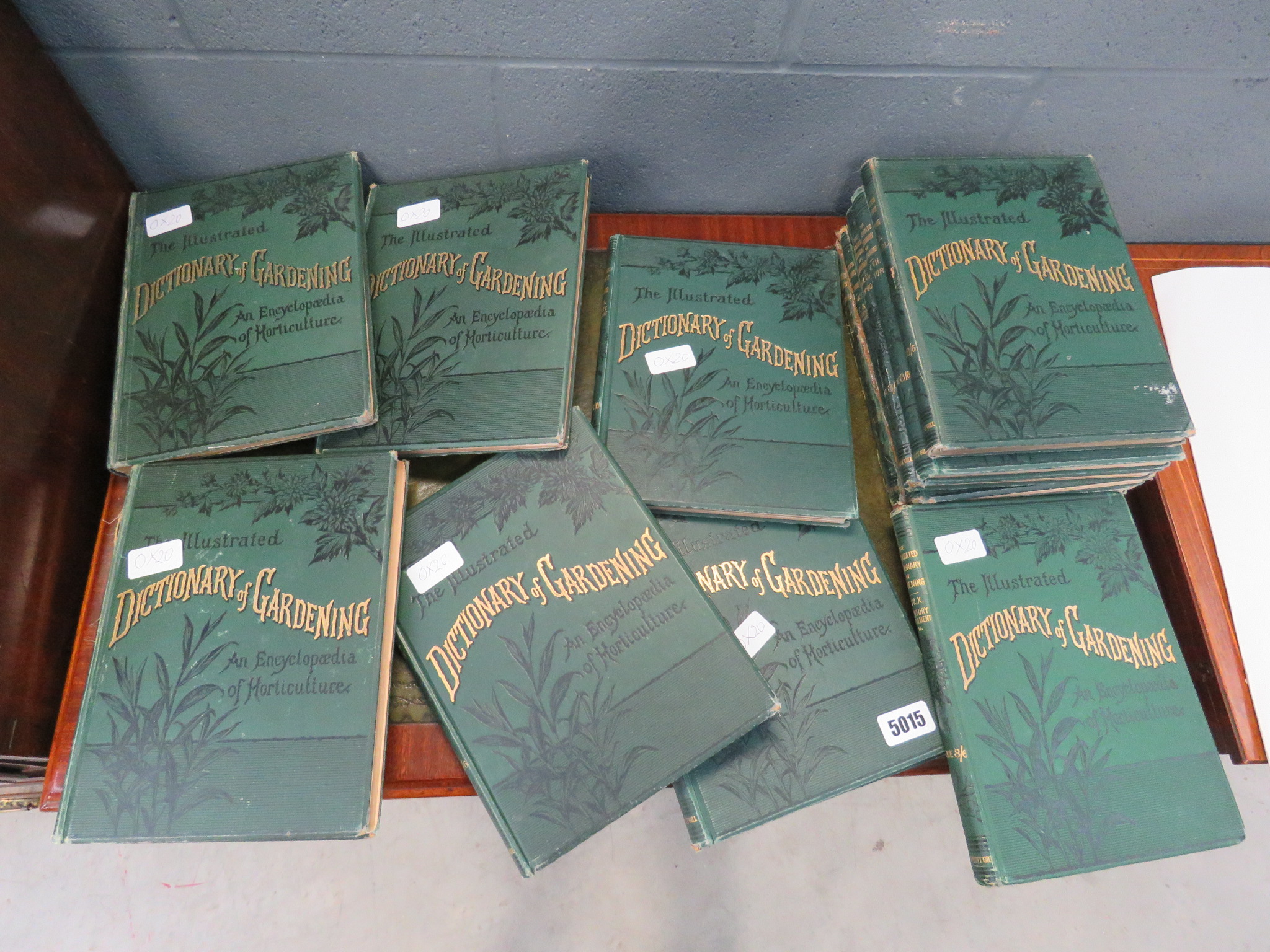Set of seven illustrated dictionaries of gardening