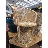 5301 Bent cane and wicker chair