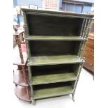 Green painted open bookcase