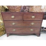 Georgian mahogany chest of 2 over 2 drawers