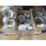 4 boxes containing a large quantity of floral patterned Denby crockery