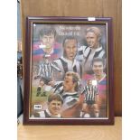 Print with Newcastle United football club legends