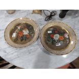 Pair of Kaiser floral patterned plates