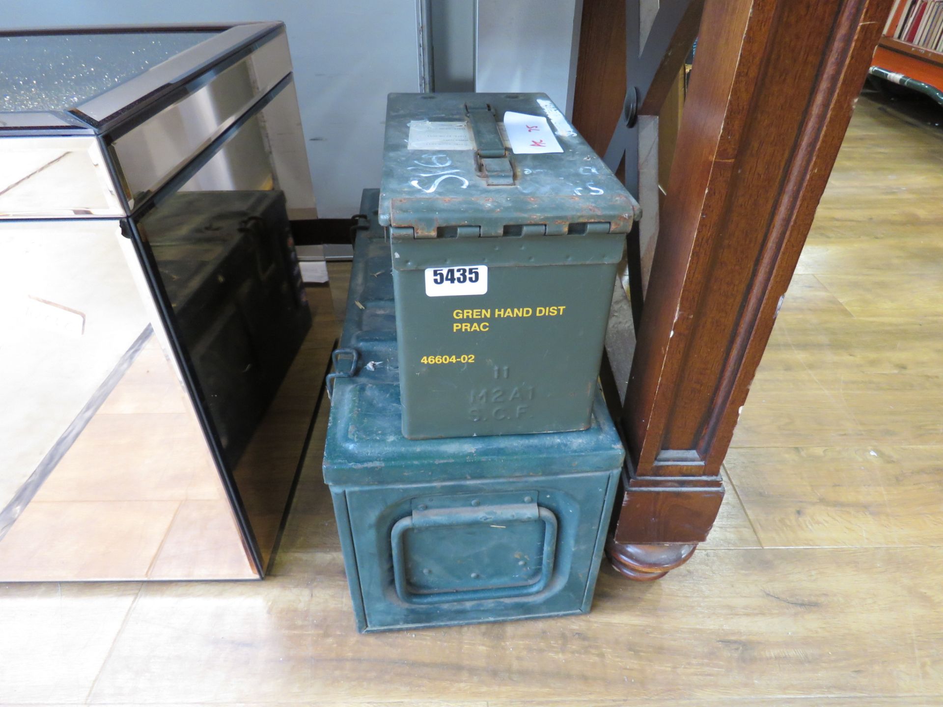 Two military ammunition boxes