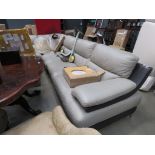Grey leather effect corner suite