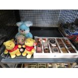 Cage containing 4 fluffy toys plus white Grace Indulgence set