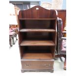 Reproduction mahogany waterfall fronted bookcase with drawer under
