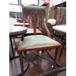 Green upholstered Edwardian saloon chair