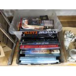 2 boxes containing military natural history and geography reference books plus a quantity of