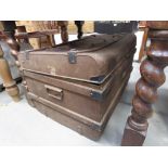 Tin travelling trunk