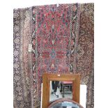 (12) Red floral carpet runner