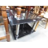 Black glass 2-tier table