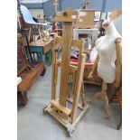 Ziggy art oak adjustable and mobile easel