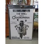 Framed and glazed poster of The Who performing quadrophenia