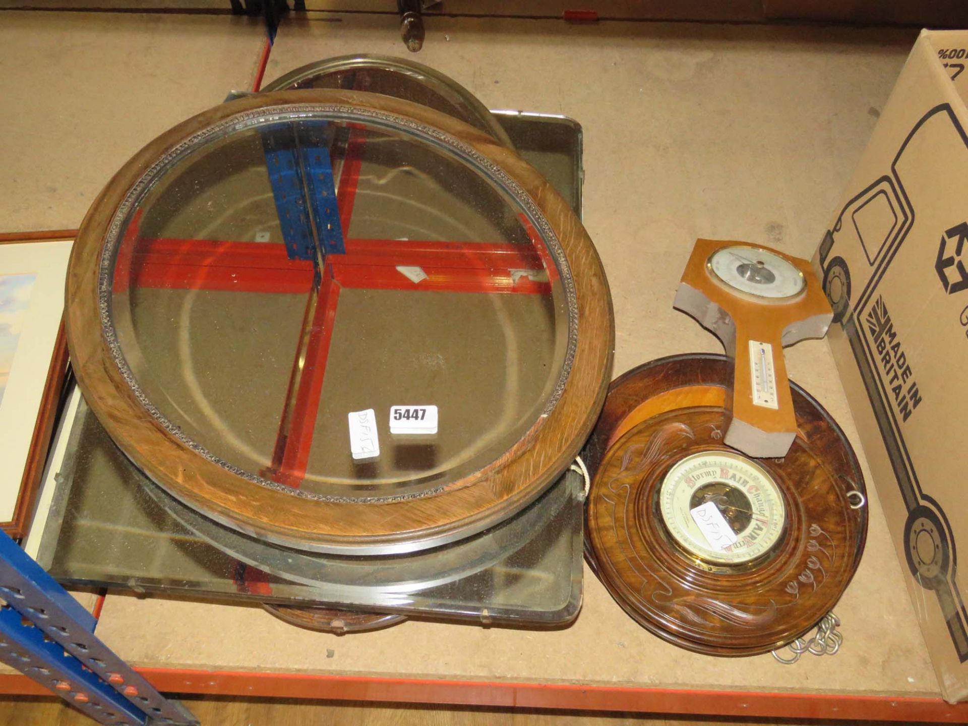 Quantity of mirrors, barometers, watercolours and prints
