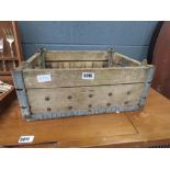 Old wooden bottle crate