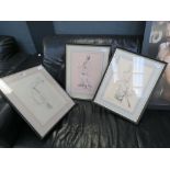 3 framed and glazed prints of ballerinas