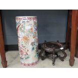 Modern oriental style stick stand on wooden stand