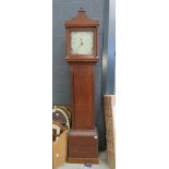 5055 - Oak framed painted dial long cased clock