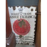 Enamel sign for the Board of Trade Labour Exchange