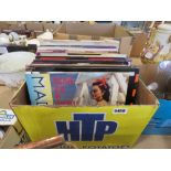 Box of vinyl records