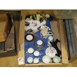 5697 Box with coffee cups and saucers plus general china