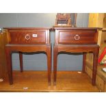 Pair of Stag single drawer bedside cabinets