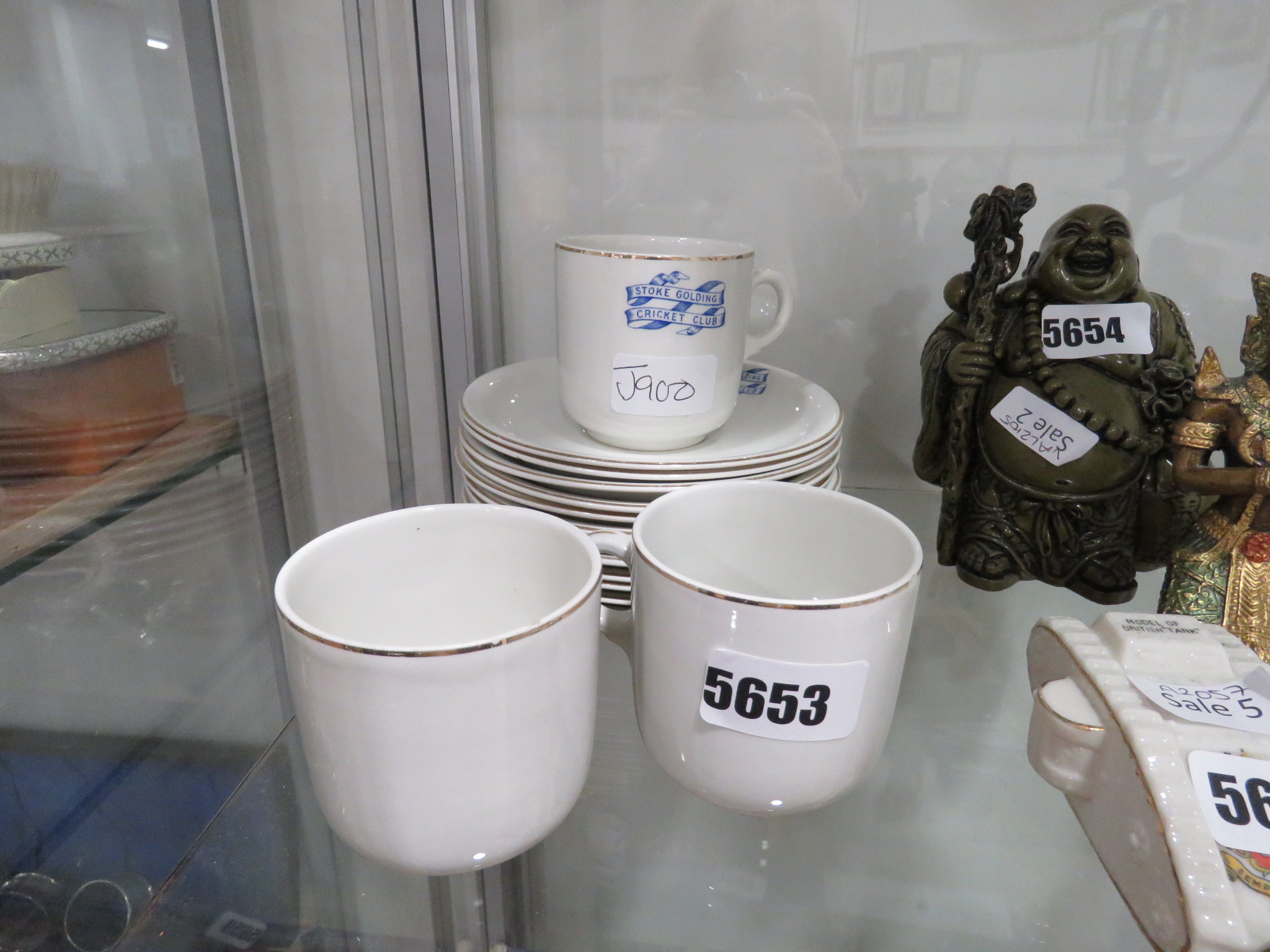 Quantity of Stoke Goulding cricket club cups and saucers