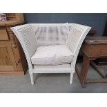 Cream painted bergere arm chair