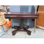 Mahogany fold over card table