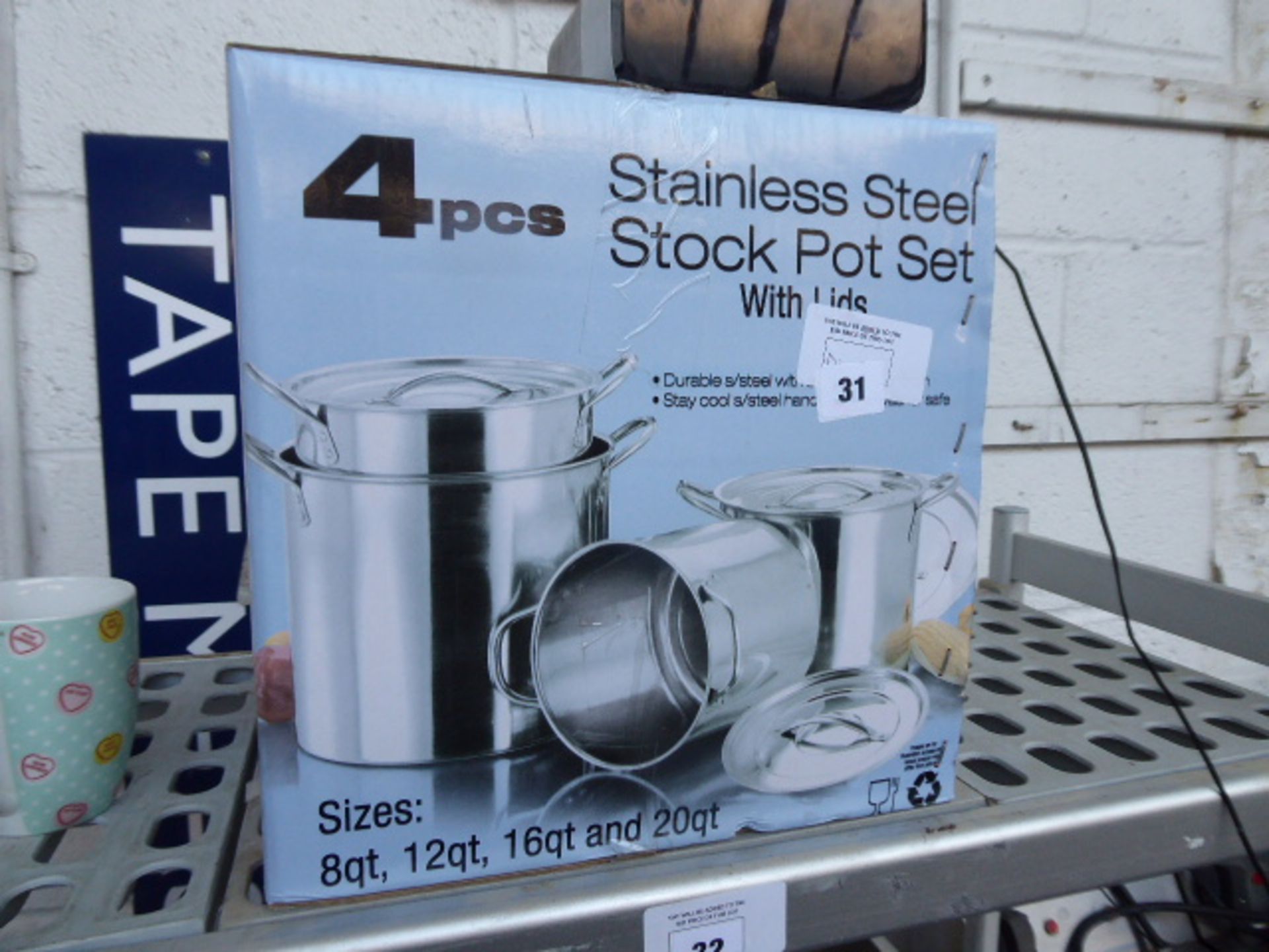 4 piece stainless steel stock pot set with lids