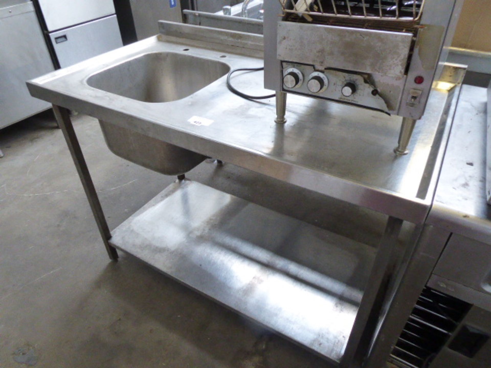 120cm stainless steel single bowl sink with shelf under