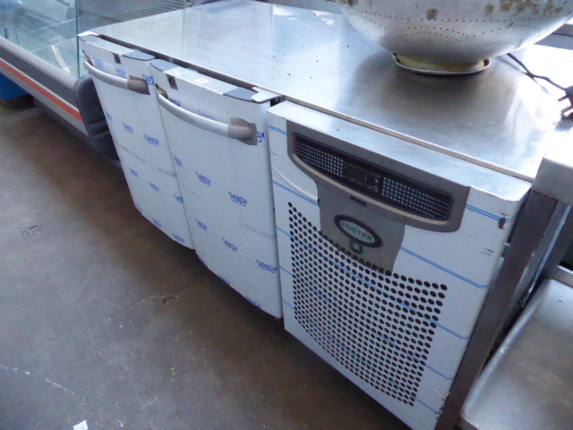 (101) 140cm Foster EPREM1/2L 2 door counter freezer with preparation top