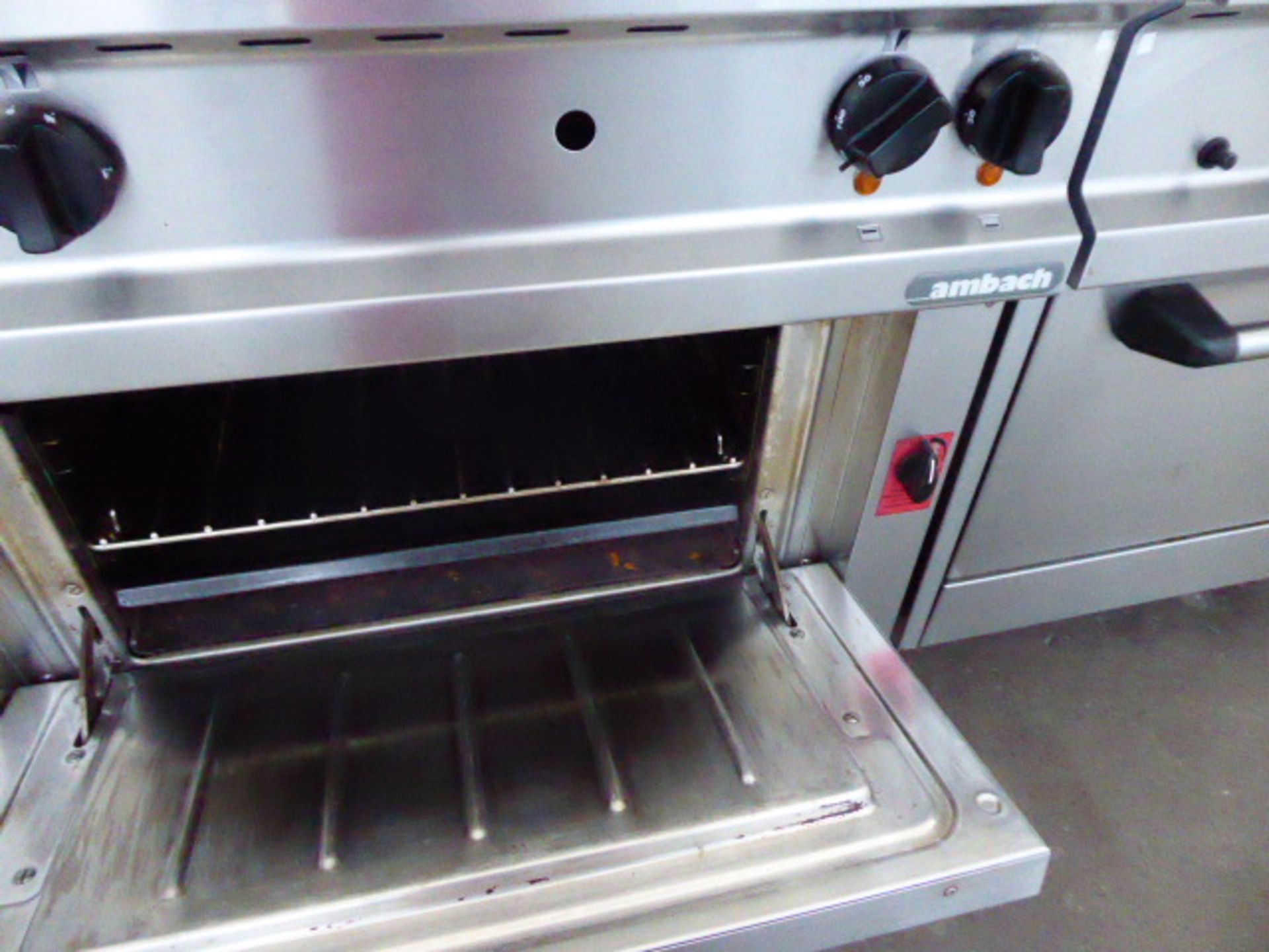 80cm gas Ambach solid top cooker with large oven under and chimney - Image 2 of 2