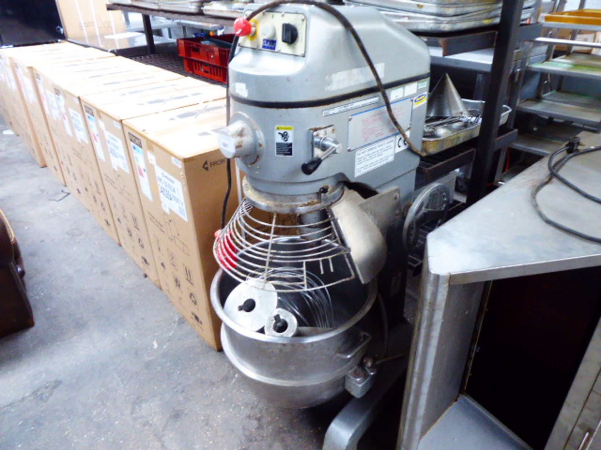 (133) ChefQuip large commercial mixer with bowl and 3 attachments