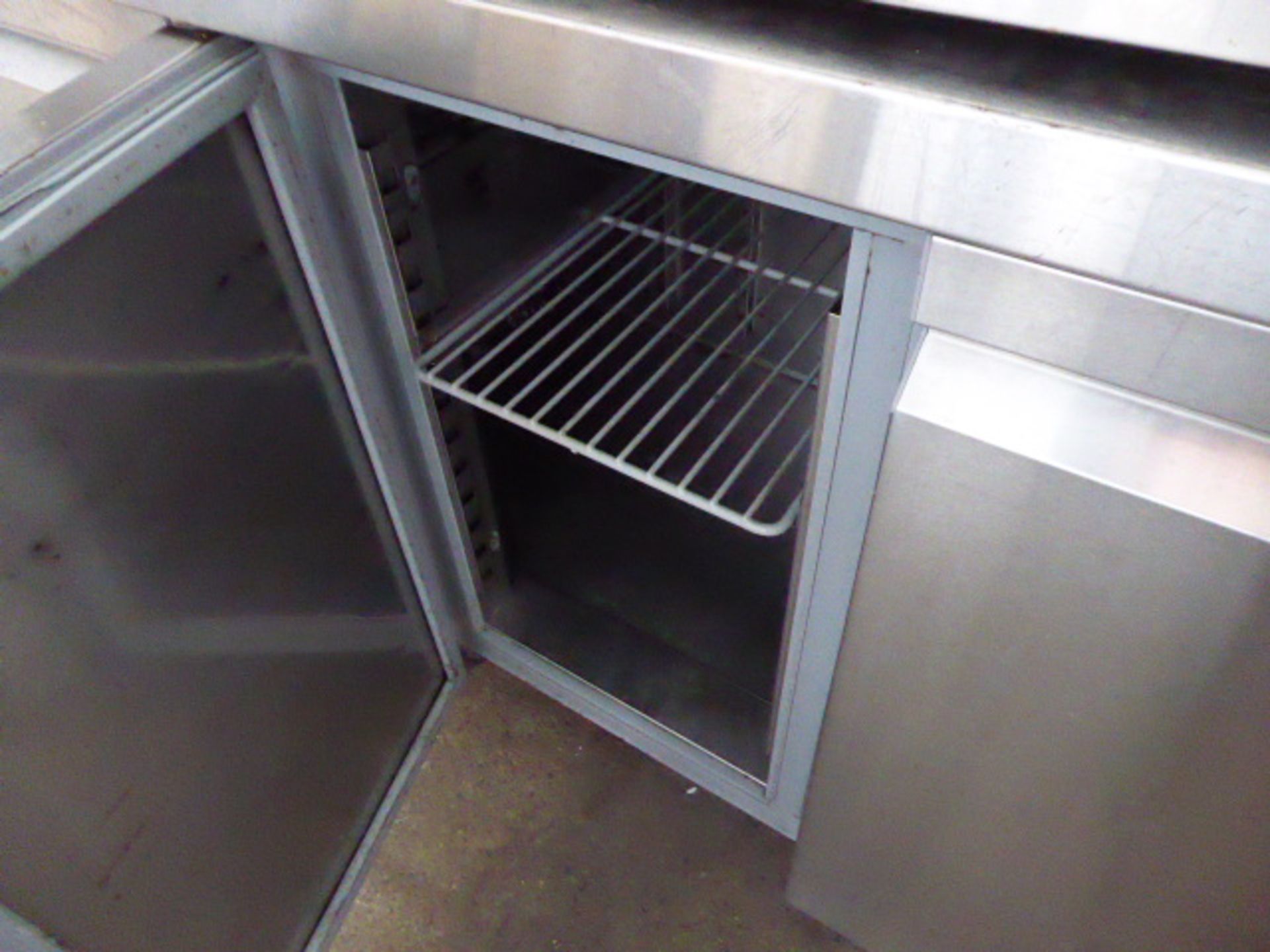 180cm Inomak PNN999/PTL 3 door counter fridge with preparation top (failed test) - Image 2 of 2