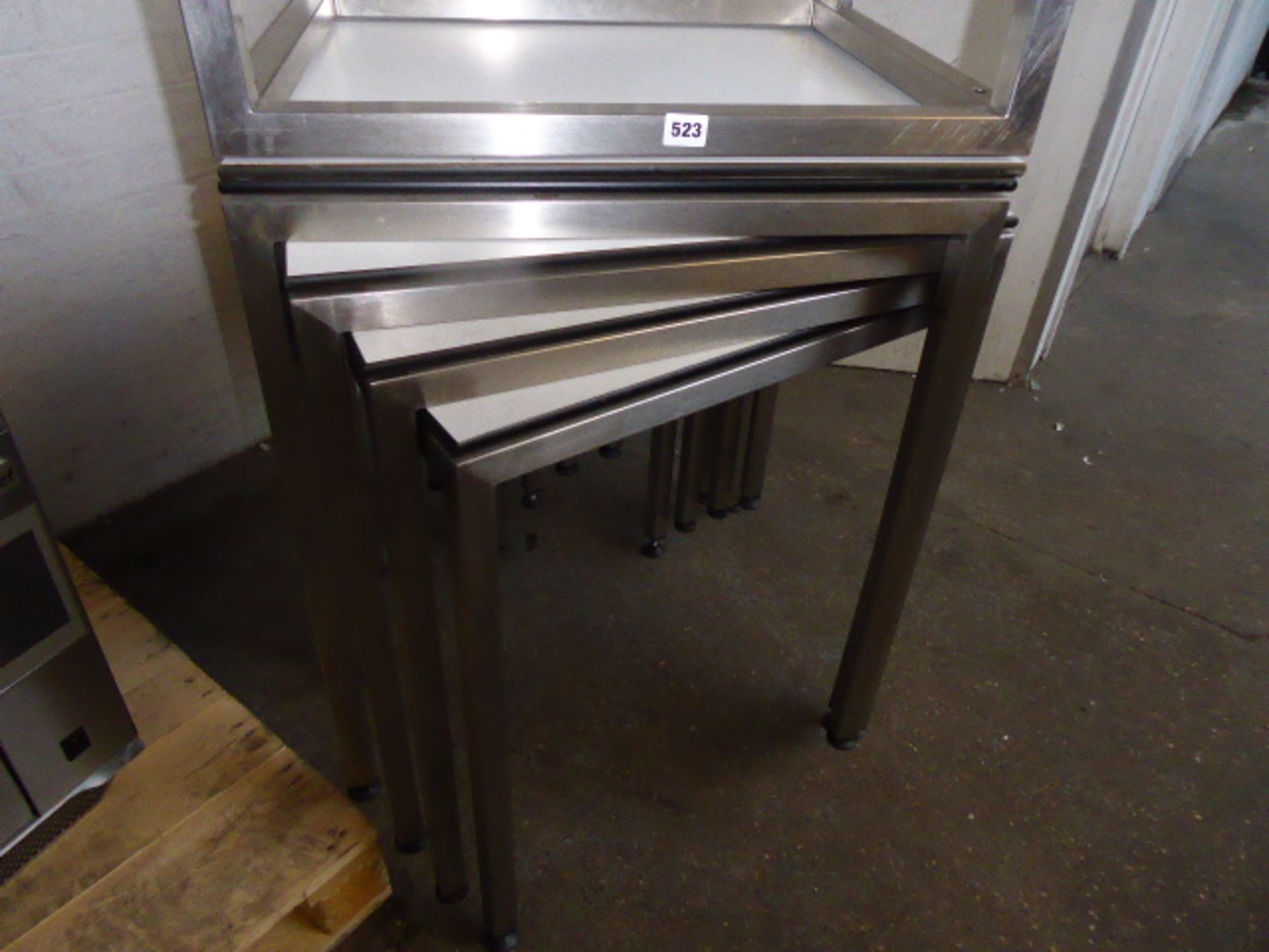 11 metal frame and white top bistro tables